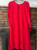 Crimson Red Linen Tunic