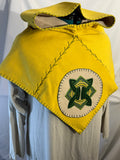 Hand Embroidered Wool Viking Hood