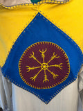 Hand Embroidered Wool Viking Hood