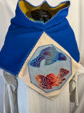 Hand Embroidered Wool Viking Hood