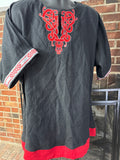 Short Sleeve Embroidered Tunic