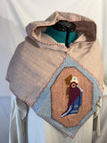 Hand Embroidered Wool Viking Hood