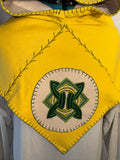 Hand Embroidered Wool Viking Hood